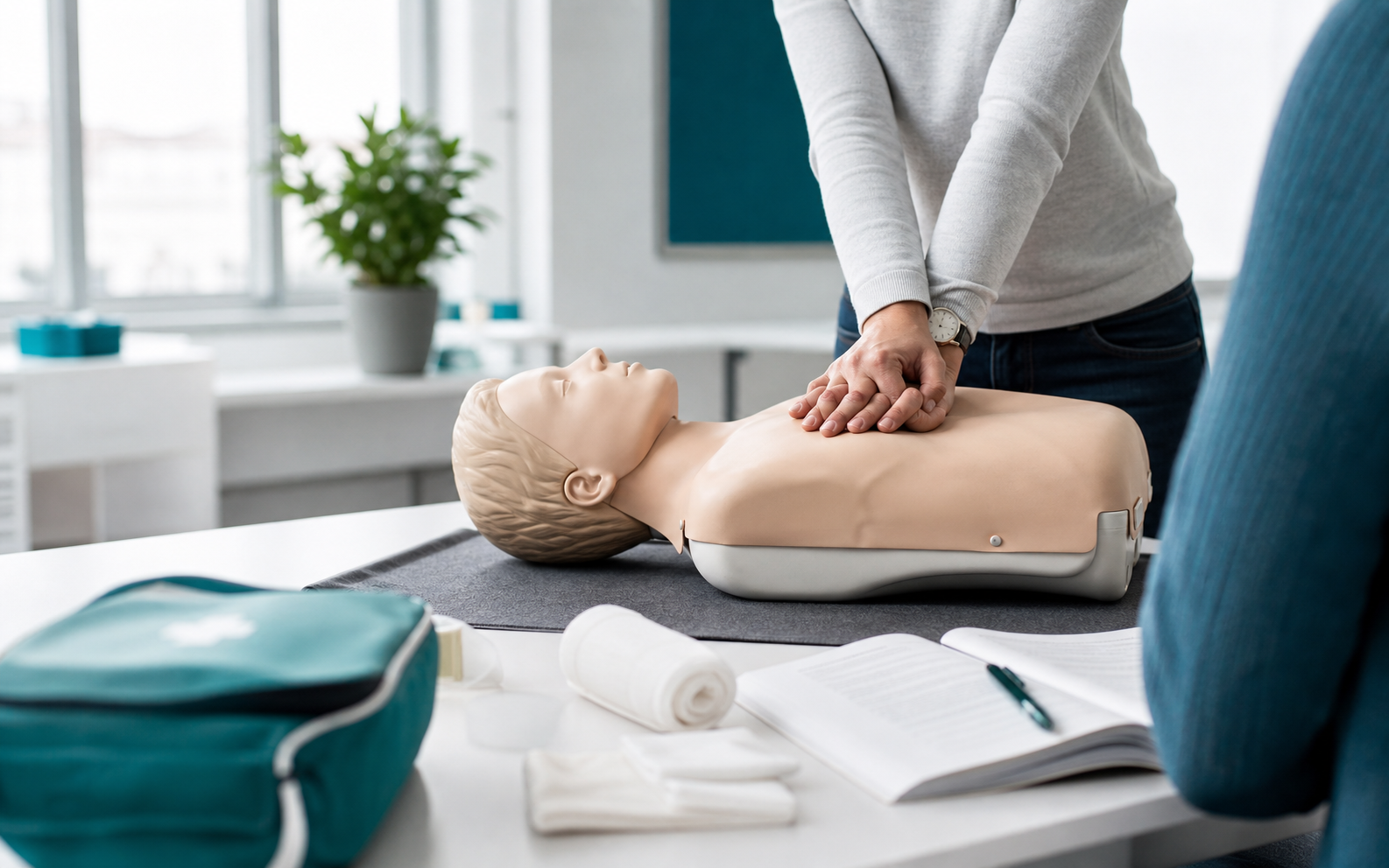Erste-Hilfe-Kurs für den Führerschein in Minden mit Trainingspuppe