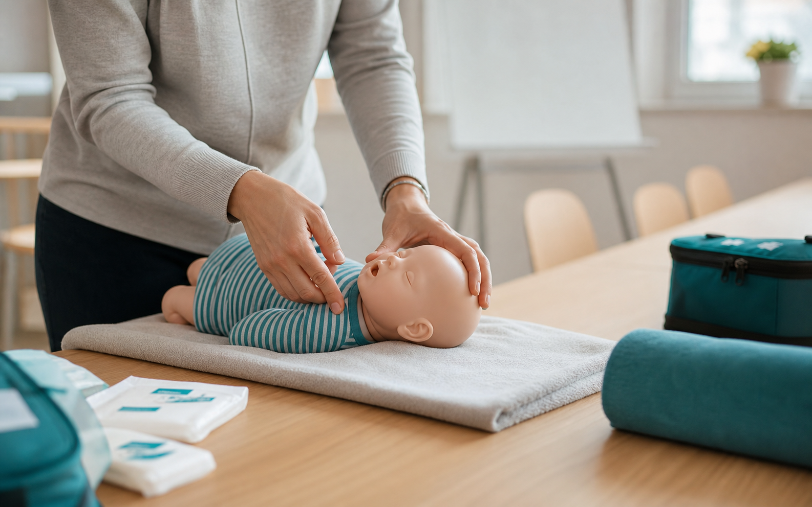 Kurs Erste Hilfe am Kind in Minden mit kindgerechter Trainingspuppe